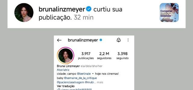 Atriz da Globo curte conteúdo da Epagri no Instagram