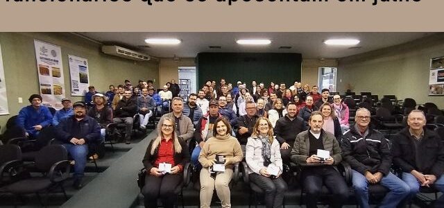 Epagri/Cepaf celebra trajetória de funcionários que se aposentam no mês julho Epagri/Cepaf celebra trajetória de funcionários que se aposentam no mês julho